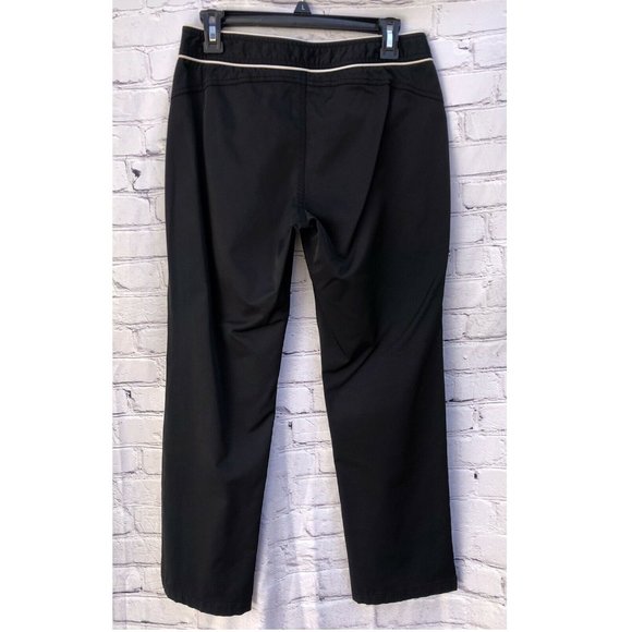 Mexx Black Pants Beige Trim Straight Leg Size 6 - Picture 2 of 9